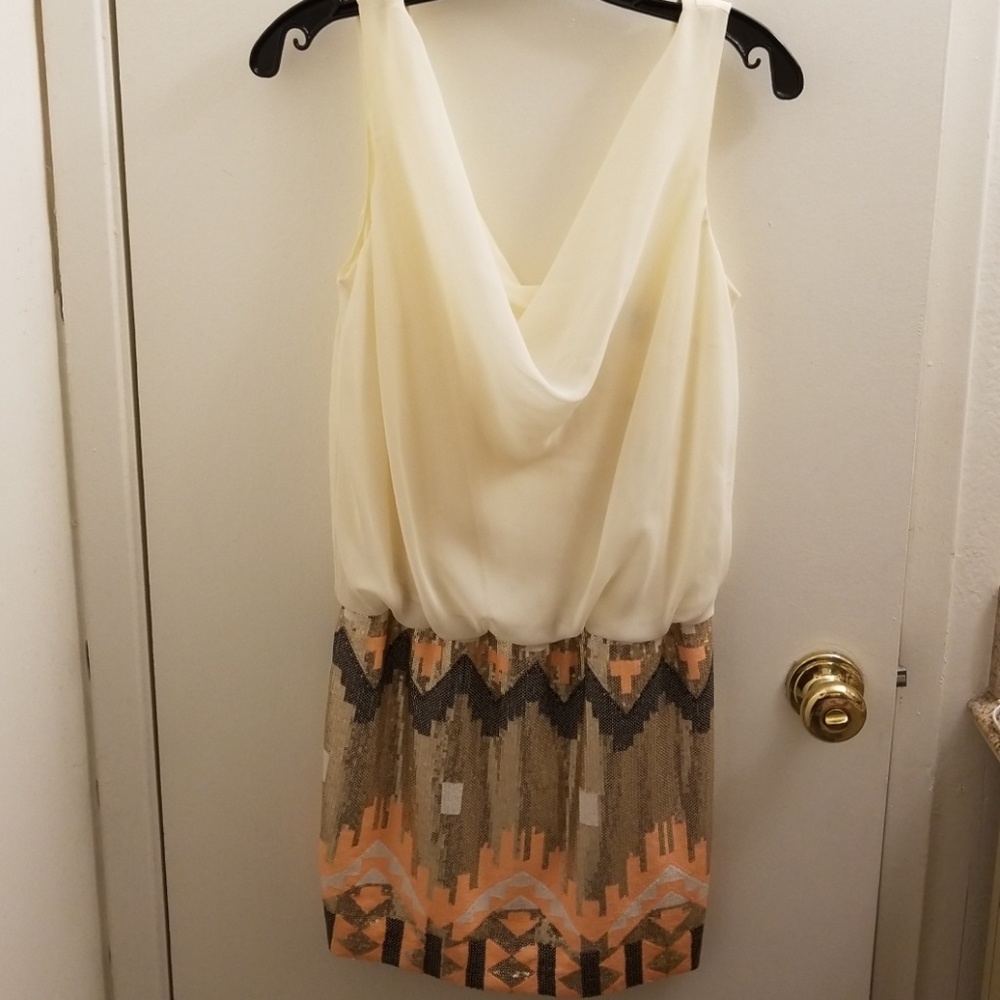 Dress with multi-colored sequins
